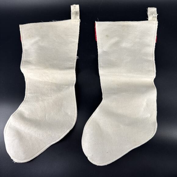 MCM Christmas Stocking Santa Claus Felt Applique Made In Japan 1950s Holiday Lot - Picture 7 of 15